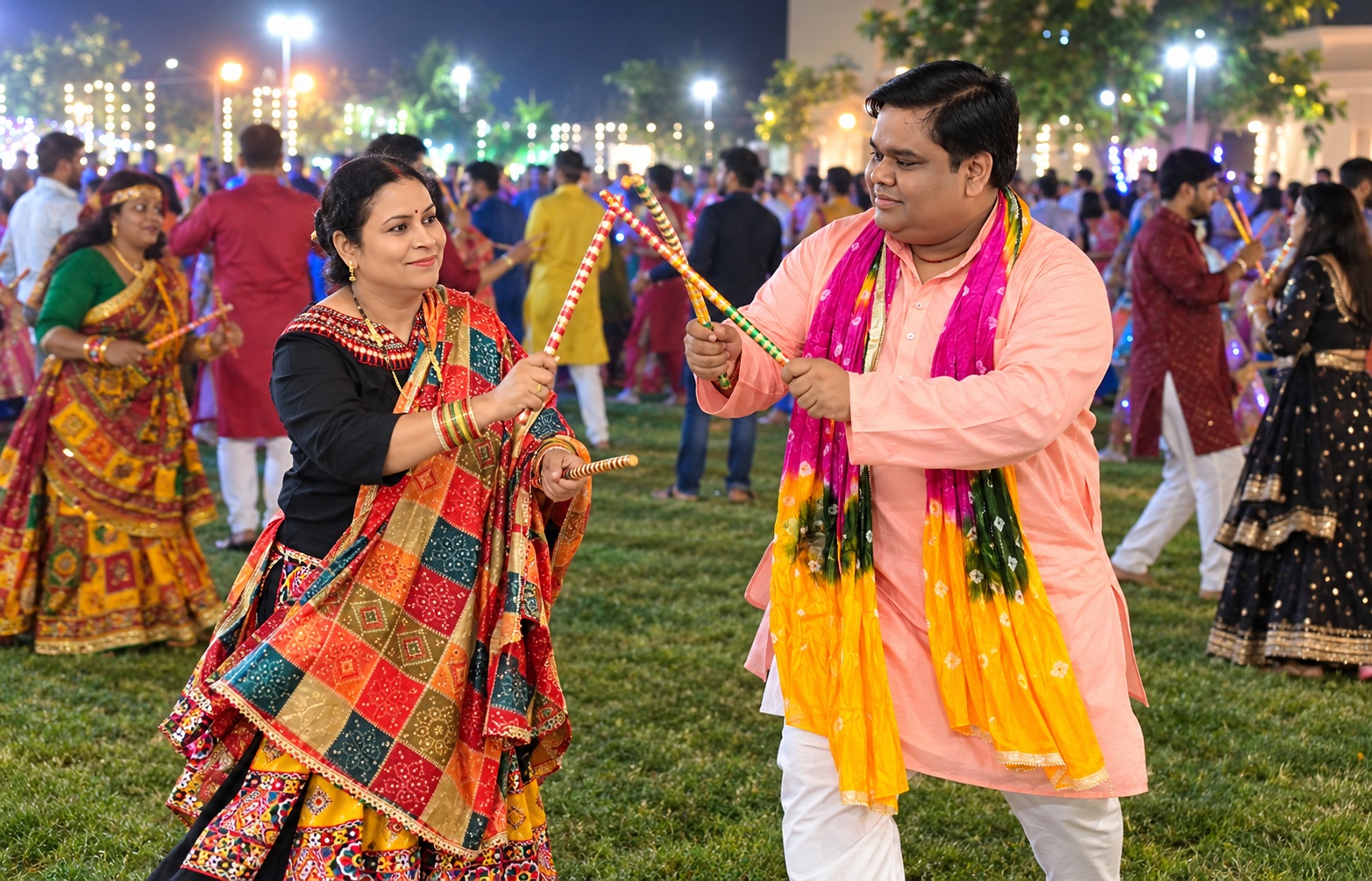 एलिसियम अर्क में हिन्दुस्तान की भव्य डांडिया नाइट, भक्ति गीतों और डांडिया की ताल पर झूमे लोग